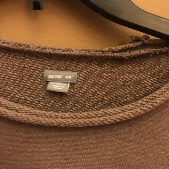 Aerie Twist Knot Cropped French Terry Sweatshirt Brown Medium - Picture 3 of 4